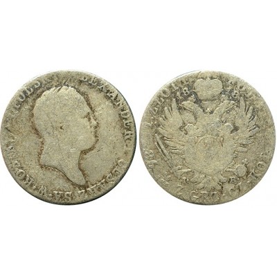  Монета 1 злотый 1818 года (IB), "Александр I Император, самодержец Всероссийский, король Польский" Польша в составе Российской Империи,  (арт н-39843)