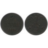 Монета 5 пенни 1889 года  Финляндия в составе Российской Империи