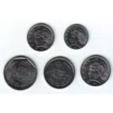  Набор монет Бразилии (5 штук). 1-25 сентаво, 1975-1995 гг, Бразилия.