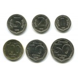 Набор из 6 монет (1, 2, 5, 10, 50, 100 динаров), 1993 год, Югославия.