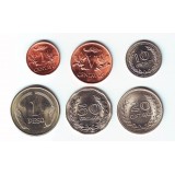 Набор монет Колумбии (6 штук). 1 сентаво-1 песо, 1968-1979 гг, Колумбия.