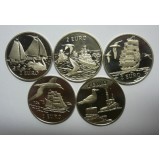 Набор 5 монет 2 евро 1997 Корабли Нидерланды