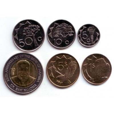 Набор монет Намибии (6 шт.), 1993-2010 гг., Намибия.