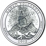 Национальный парк Гавайские вулканы. Монета 25 центов (P). 2012 год, США.