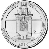 Национальный парк Хот-Спрингс. Монета 25 центов (D). 2010 год, США.