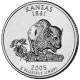 Канзас. Монета 25 центов (D). 2005 год, США.