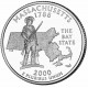 Массачусетс. Монета 25 центов (D). 2000 год, США.