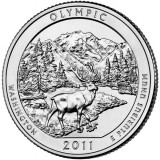 Национальный парк Олимпик. Монета 25 центов (P). 2011 год, США.