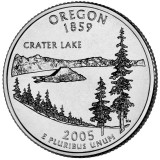 Орегон. Монета 25 центов (D). 2005 год, США.
