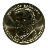 23-й президент США. Бенджамин Гаррисон. Монетный двор D. 1 доллар, 2012 год, США.