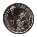 24-й президент США. Гровер Кливленд. Монетный двор P. 1 доллар, 2012 год, США.