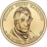 9-й президент США. Уильям Гаррисон. Монетный двор D. 1 доллар, 2009 год, США.
