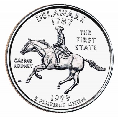 Делавэр. Монета 25 центов (P). 1999 год, США.