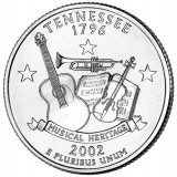 Теннесси. Монета 25 центов (D). 2002 год, США.