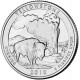 Йеллоустонский национальный парк. Монета 25 центов (P). 2010 год, США.