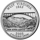 Западная Виргиния. Монета 25 центов (P). 2005 год, США.