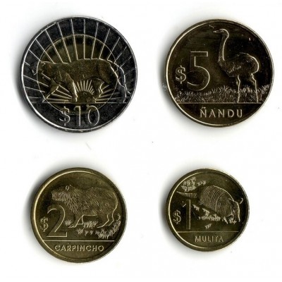  Набор монет Уругвая (4 шт.). 2011 год, Уругвай.