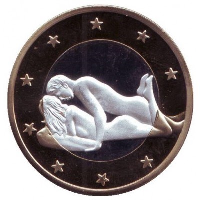 6 эросов (Sex euros). Сувенирный жетон. (Вар. 14)