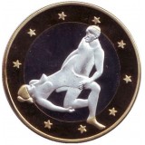 6 эросов (Sex euros). Сувенирный жетон. (Вар. 16)