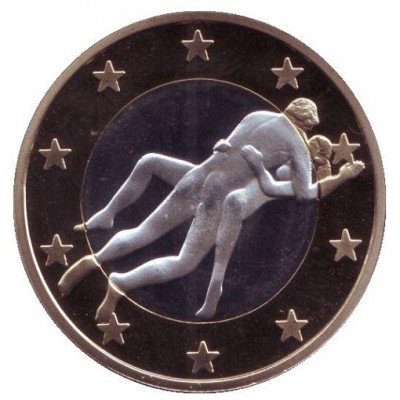 6 эросов (Sex euros). Сувенирный жетон. (Вар. 19)