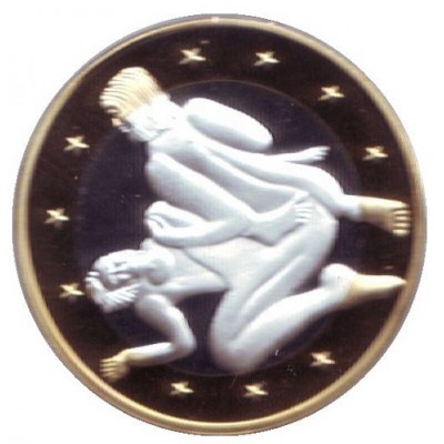  6 эросов (Sex euros). Сувенирный жетон. (Вар. 20)