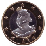 6 эросов (Sex euros). Сувенирный жетон. (Вар. 23)