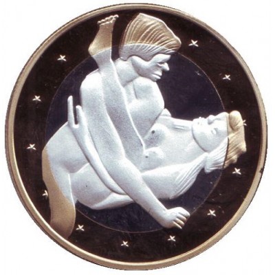 6 эросов (Sex euros). Сувенирный жетон. (Вар. 25)