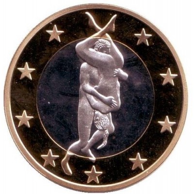 6 эросов (Sex euros). Сувенирный жетон. (Вар. 28)